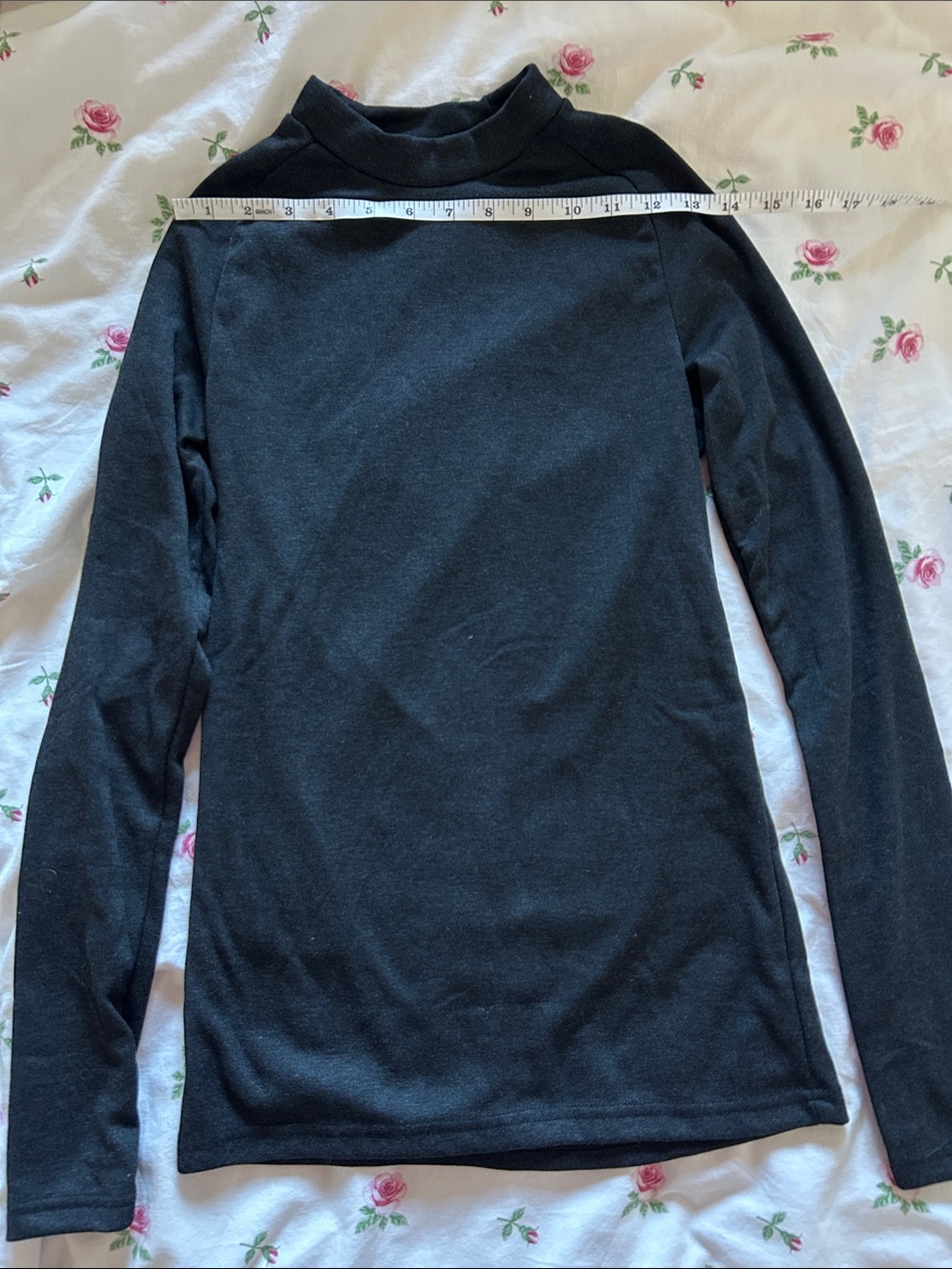 Classic Black Thermal Mock-Neck Long-Sleeve